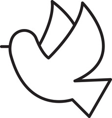 Stylized bird illustration line icon