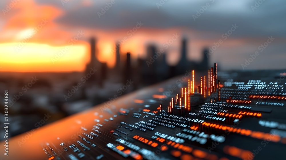 Poster stunning futuristic digital landscape featuring intricate architecture glowing neon data visualizati