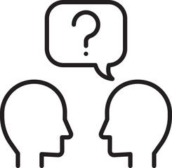 Conversation with question mark icon line icon