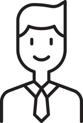 Businessman icon with a smile line icon