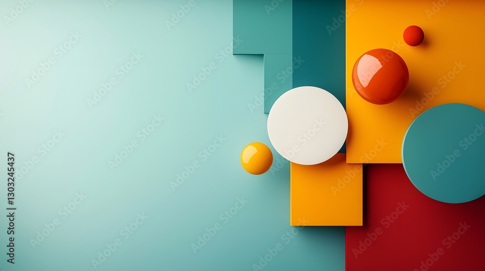 Poster serene minimalist digital backdrop with geometric gradient artwork abstract clean contemporary desig
