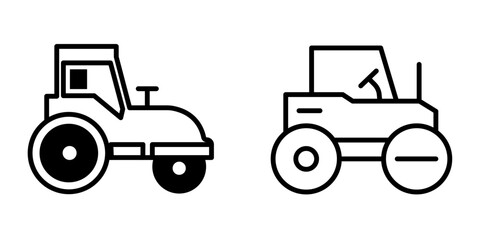 Fototapeta premium Road Roller Icon Set - Vector Design Symbols