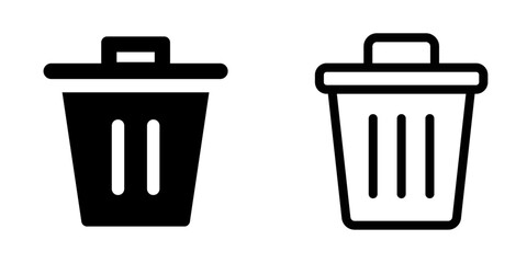 Trash Bin Icon Set - Vector Design Symbols