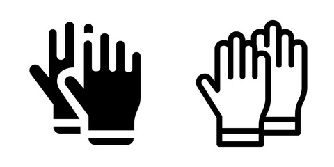 Essential Work Gloves Icon Set - Vector Design Symbols