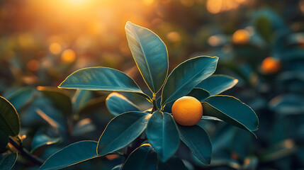 A leafy green plant with a yellowish tint symbolizes growth renewal and vitality The modern aesthetic represents contemporary sustainability and eco-conscious living Lush foliage evokes harmony and ba