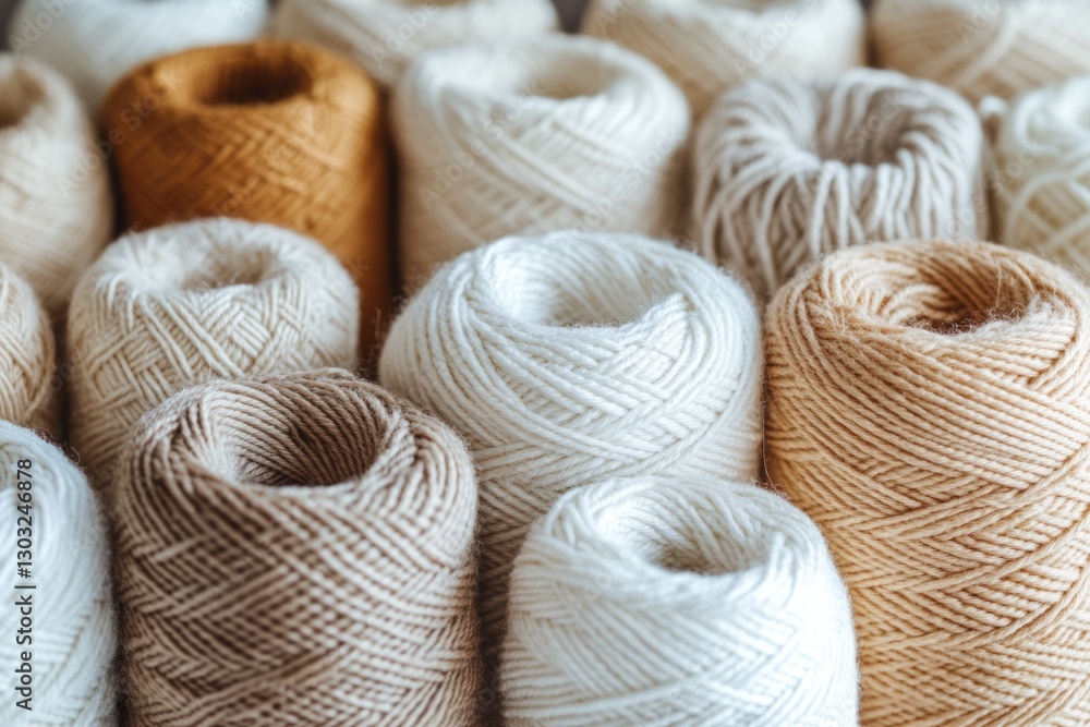 Poster many colorful yarn balls are arranged together, creating a warm and inviting background perfect for 
