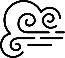 Stylized wind illustration line icon