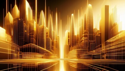 buildings cityscape abstract concept 3d render transparent blueprint