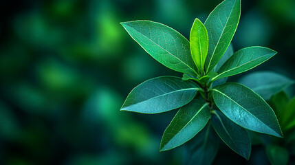 A leafy green plant with a yellowish tint symbolizes growth renewal and vitality The modern aesthetic represents contemporary sustainability and eco-conscious living Lush foliage evokes harmony and ba