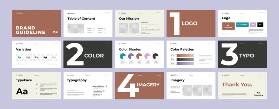 Complete Brand Identity Guidelines Template, Professional Logo Presentation, Modern Brand Guidelines Template
