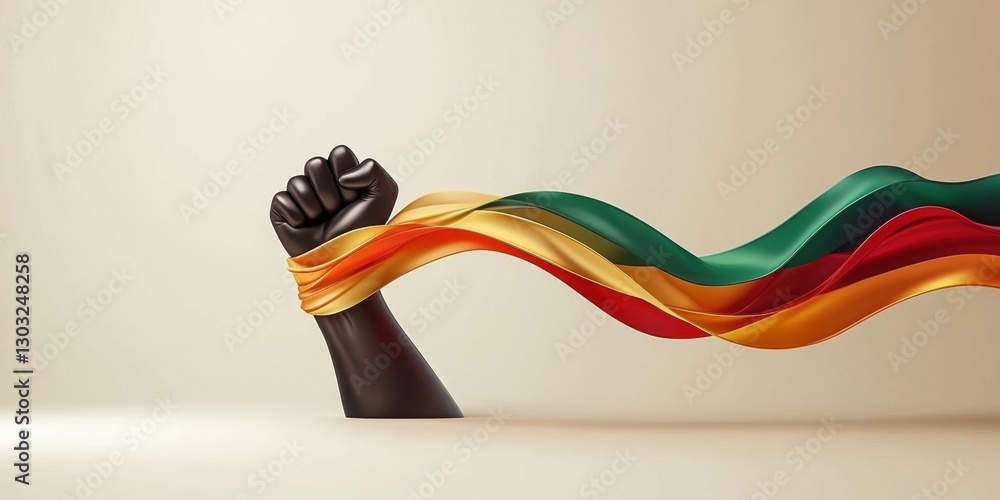 Poster symbol of strength and unity: a powerful representation of freedom and identity in vibrant colors