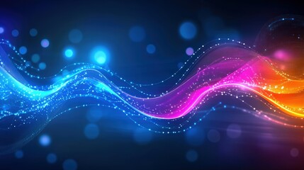 Fototapeta premium Flowing waves of color abstract digital realm art piece surreal environment dynamic perspective midjourney concept