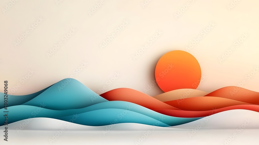 Poster minimalist digital backdrop featuring a composition of subtle gradients and clean geometric line art