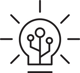 Light bulb with circuit design illustration line icon