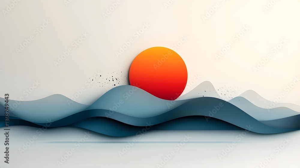 Poster minimalist and modern digital backdrop with soft gradient tones and geometric line art perfect for c