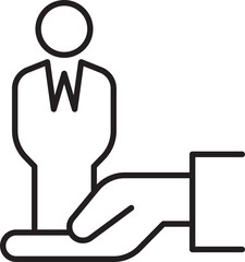 Business support illustration concept line icon