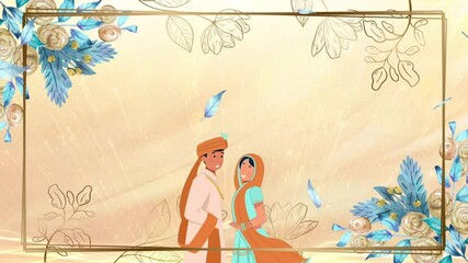 Beautiful Wedding Couple Animation Wedding Invitation Template For Save The Date Animated Video