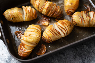 rustic hasselback baked potatoes