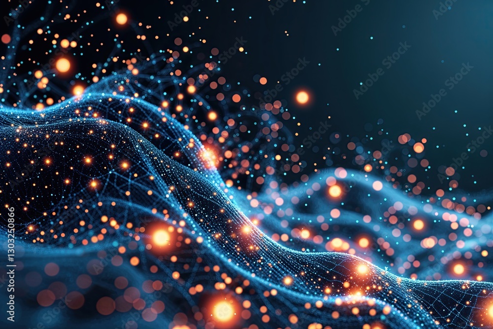 Wall mural innovative abstract technology particle mesh design for digital backgrounds