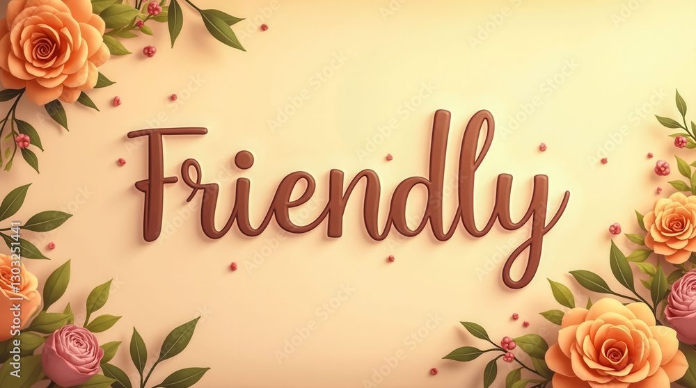 Poster a flowery background with the word 