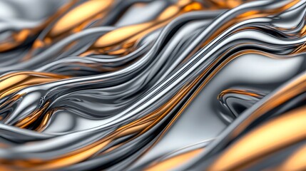 Sleek silver waves intertwined with shimmering gold. Perfect for modern and sophisticated visuals.