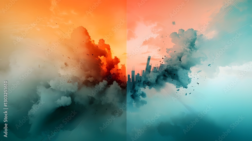 Poster mesmerizing fractal patterns in a vibrant holographic cityscape of futuristic surrealism intricate g