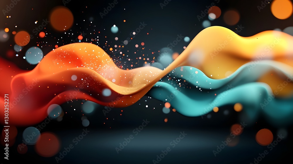 Poster mesmerizing digital background featuring flowing data streams luminous data visualization and captiv