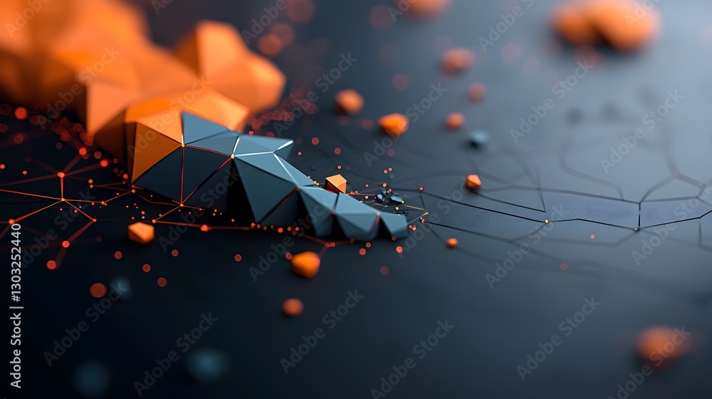 Poster mesmerizing digital abstract with flowing data streams and vibrant geometric shapes intricate algori