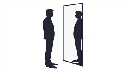 Mirror Reflection Icon - Person Looking at Self

