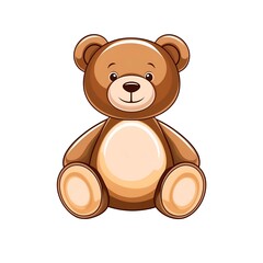 Fototapeta premium A cute teddy bear sitting upright with a glossy soft texture, detailed fur, and a warm, inviting look.