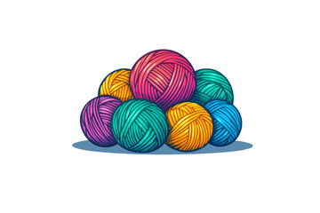 Pile of colorful yarn balls forming a pyramid, ready for knitting or crochet projects