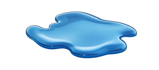Fototapeta premium blue liquid puddle isolated on a white background PNG,AI GENERATED