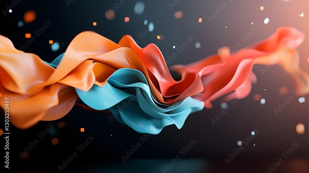 Poster mesmerizing abstract digital backdrop with intricate algorithmic compositions glowing neon polygons 