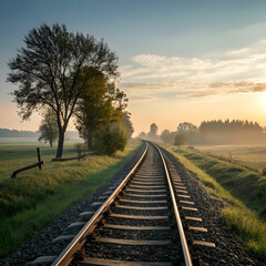 Obraz premium A train track is shown in the photo.