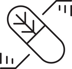 Herbal medicine capsule illustration line icon