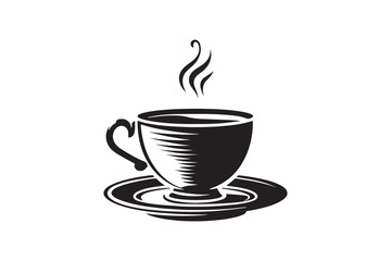 Simple and Clean Steaming Coffee Cup