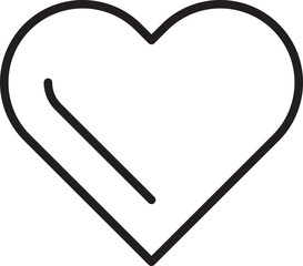 Heart outline with a unique design line icon