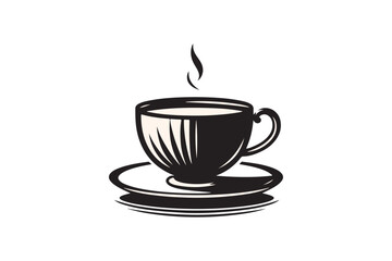 Black and White Steaming Beverage Cup