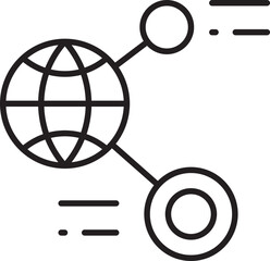 Global network connection icon design line icon
