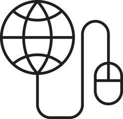 Globe and mouse icon illustration line icon