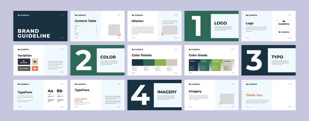 Complete Brand Identity Guidelines Template, Professional Logo Presentation, Modern Brand Guidelines Template
