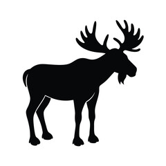 Moose Silhouette Vector Art and Minimalist Black Moose Illustration Design