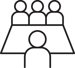 Fototapeta premium Office meeting illustration with participants line icon
