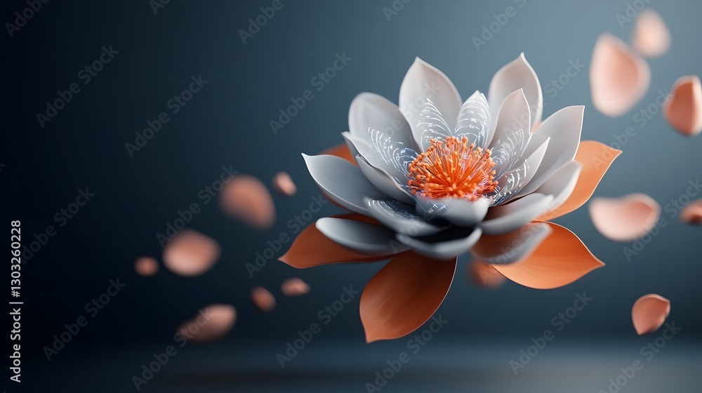 Poster holographic data blossom a futuristic lab grown flower with petals displaying intricate data driven 