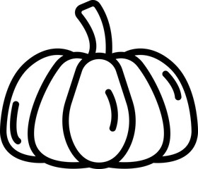 Cartoon-style pumpkin illustration line icon