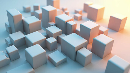 Obraz premium geometric shapes 3d rendering abstract cubes