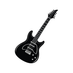 Electric guitar silhouette isolated on white background
