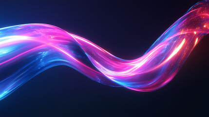 Naklejka premium Plasma Ribbon – Futuristic Glowing Energy Wave Background
