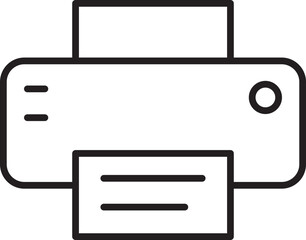 Printer icon with paper output line icon