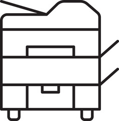 Office printer illustration line icon